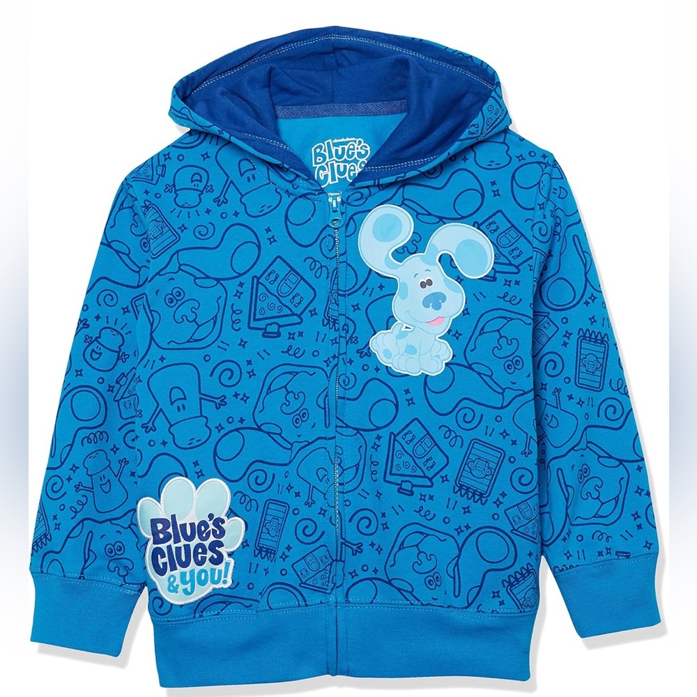Nickelodeon Baby Boys' Blue's Clues Toddler All Over Print Zip Up Fleece Hoodie